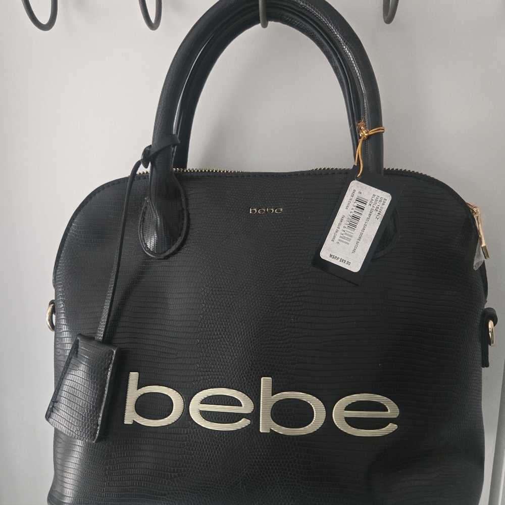 Bebe Black Satchel with Logo - Picture 7 of 9